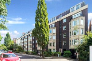 A well-presented three-bedroom, two-bathroom apartment situated on the second floor of a secure, portered development in NW8.